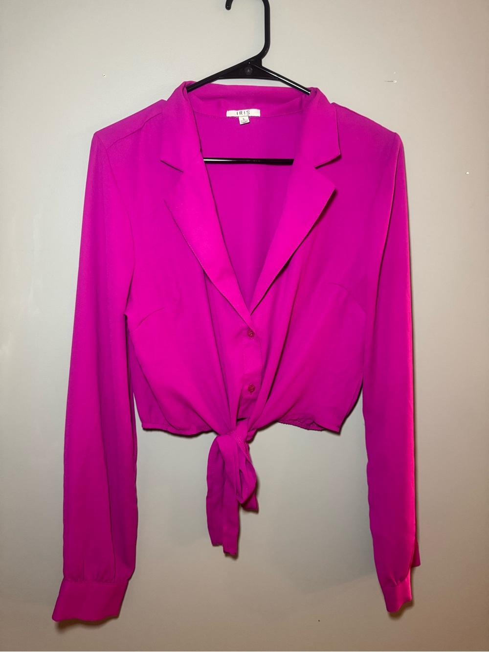 iris Fuchsia Tie-Front Blazer Jacket